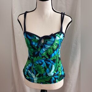 Tropical escape size 8, tankini swim top NWOT attach under wire bra